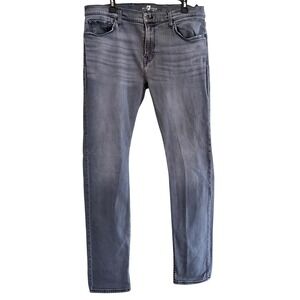 7 For All Mankind Paxtyn Skinny Grey Jeans Mens 38x31 Stretch Denim Slim Fit